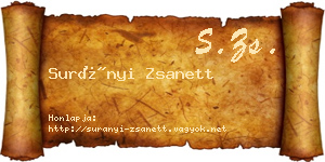 Surányi Zsanett névjegykártya
